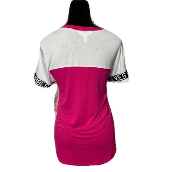 No Boundaries Summer Vibes TShirt Top Size L Colorblock Spellout Short Sleeve - Picture 3 of 7